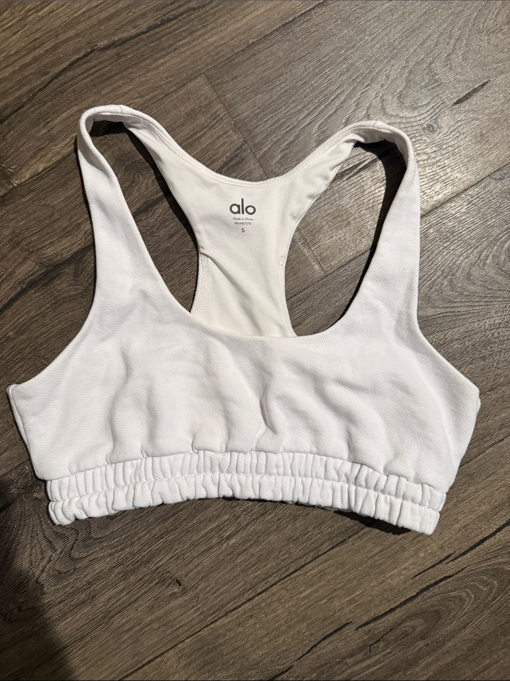 Alo White Racerback Sports Bra